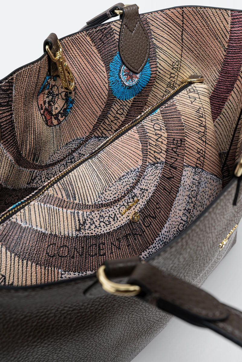 Borsa a spalla piccola Planetarium Reversible Verde