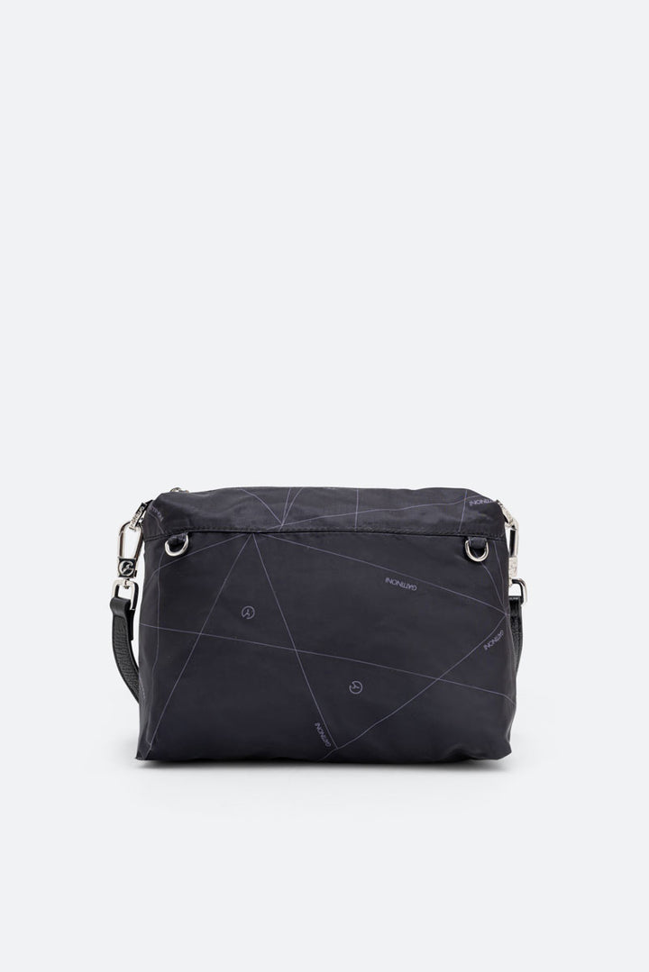 Borsa a spalla reversibile piccola Planetarium Black Nero