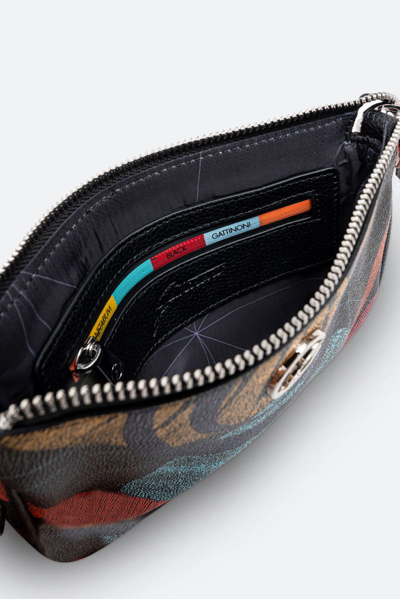 Borsa a spalla reversibile piccola Planetarium Black Nero