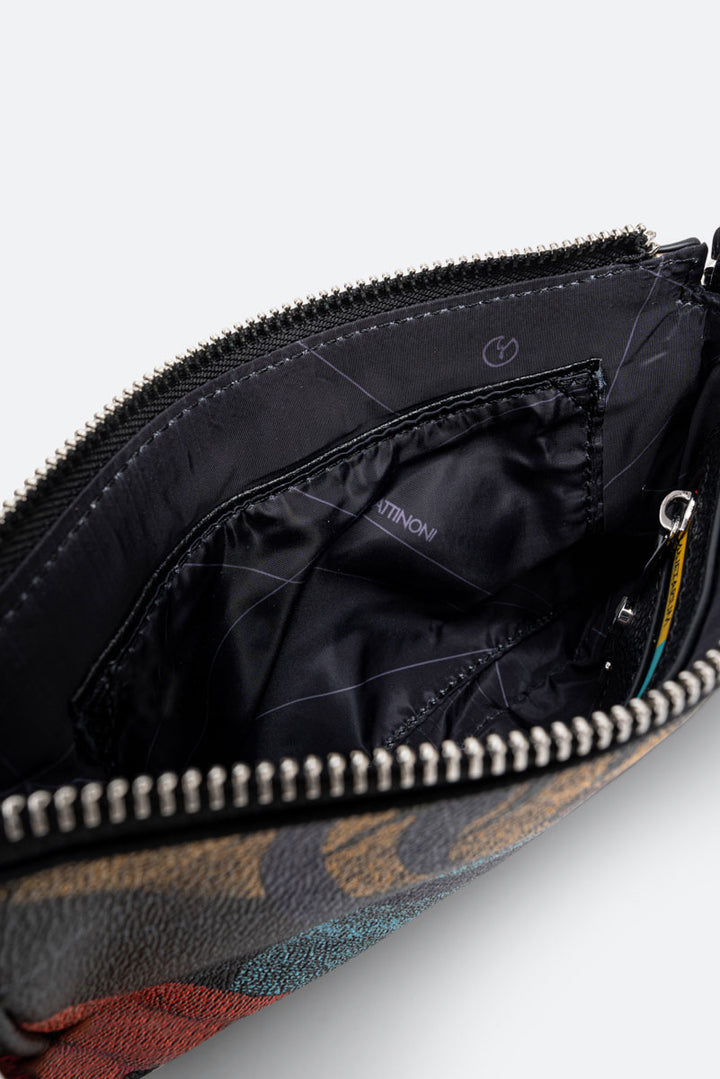 Borsa a spalla reversibile piccola Planetarium Black Nero