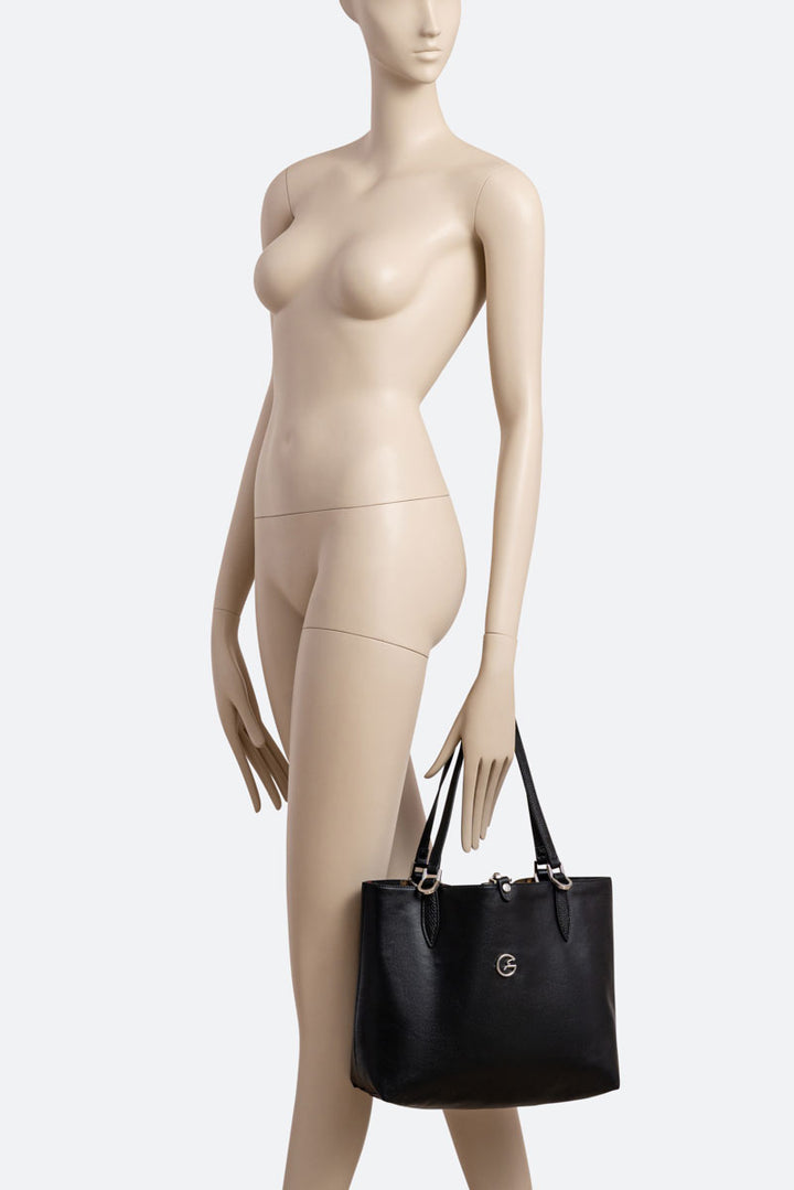 Borsa a spalla reversibile piccola Planetarium Black Nero