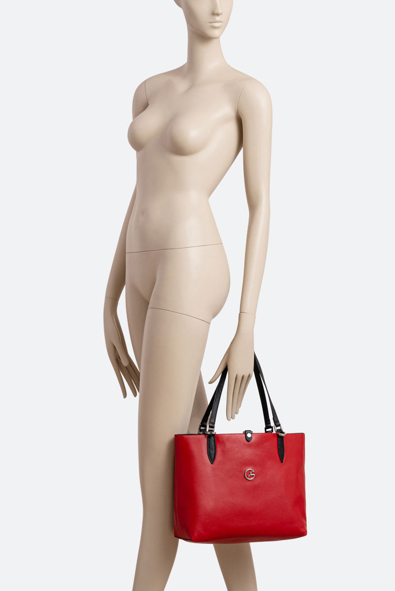 Borsa a spalla reversibile piccola Planetarium Black Rosso