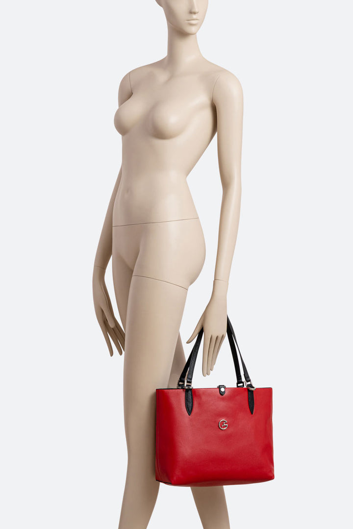 Borsa a spalla reversibile piccola Planetarium Black Rosso