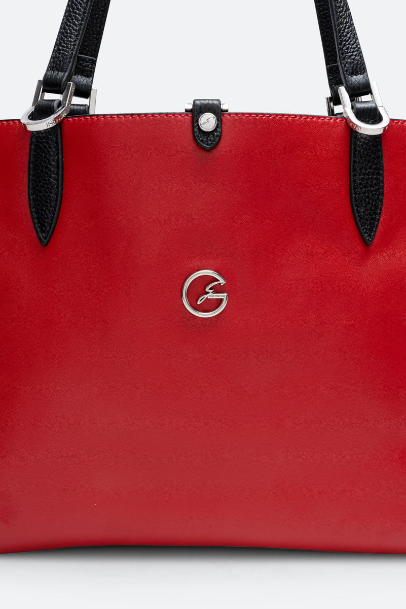 Borsa a spalla reversibile piccola Planetarium Black Rosso