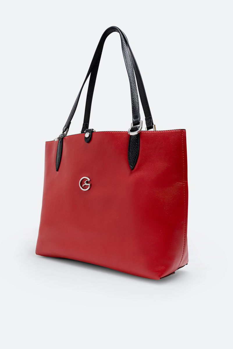 Borsa a spalla reversibile piccola Planetarium Black Rosso