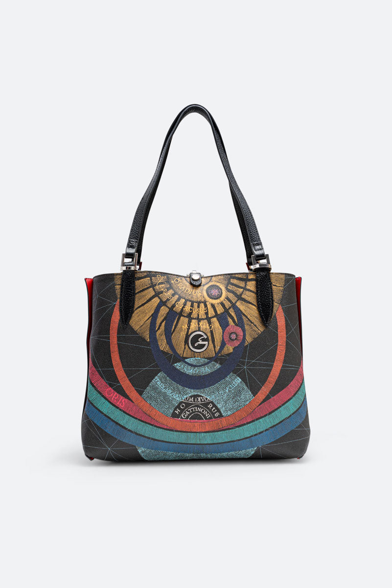 Borsa a spalla reversibile piccola Planetarium Black Rosso