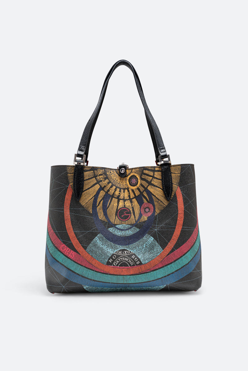 Borsa a spalla reversibile piccola Planetarium Black Rosso