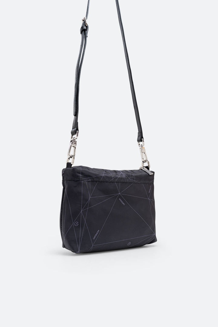 Borsa a spalla reversibile piccola Planetarium Black Rosso