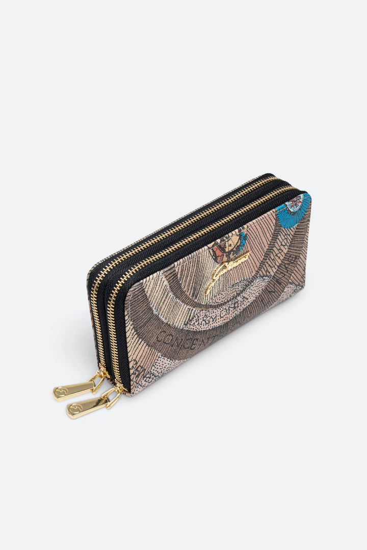 Portafoglio con doppia zip Planetarium wild