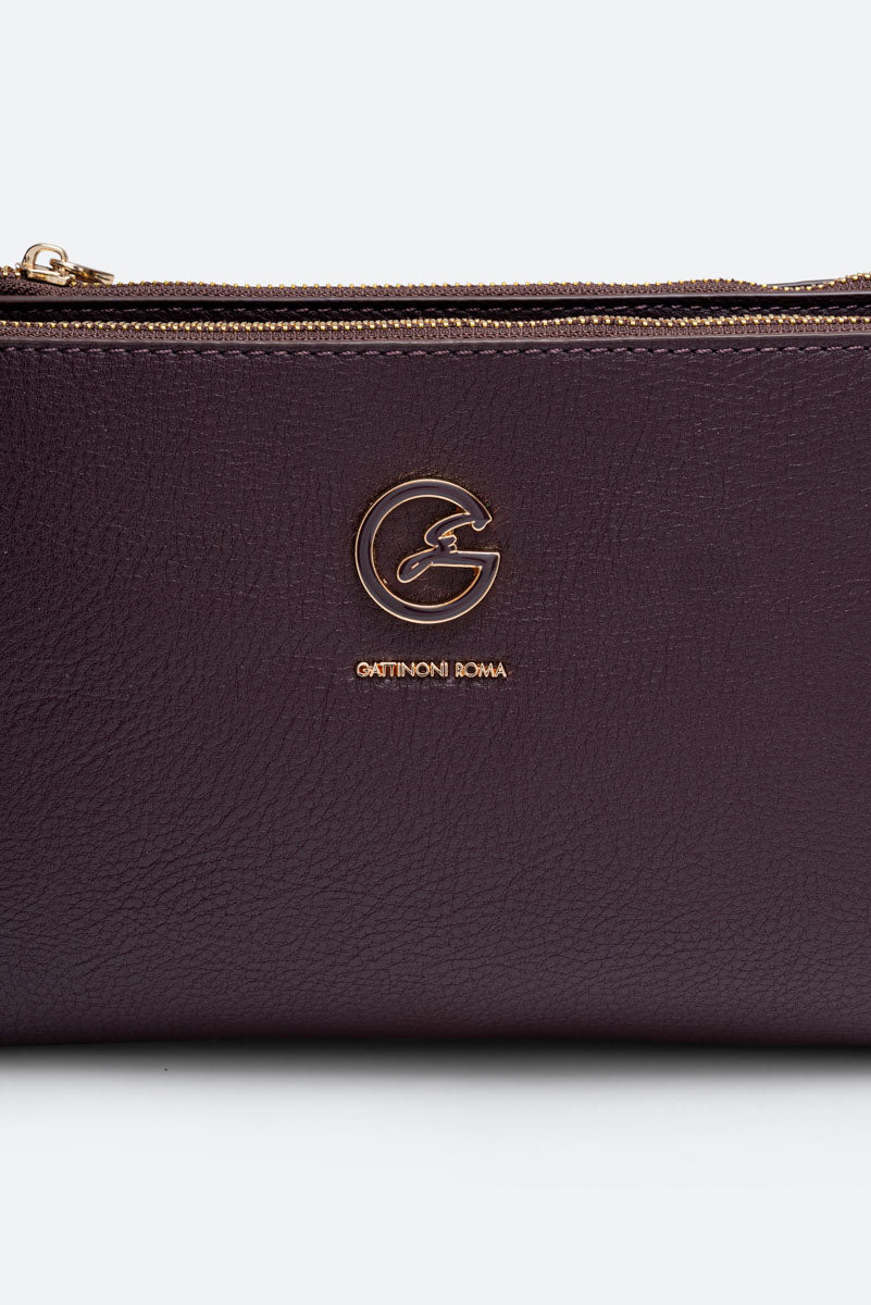 Borsa a tracolla media DENISE in pelle sintetica Burgundy