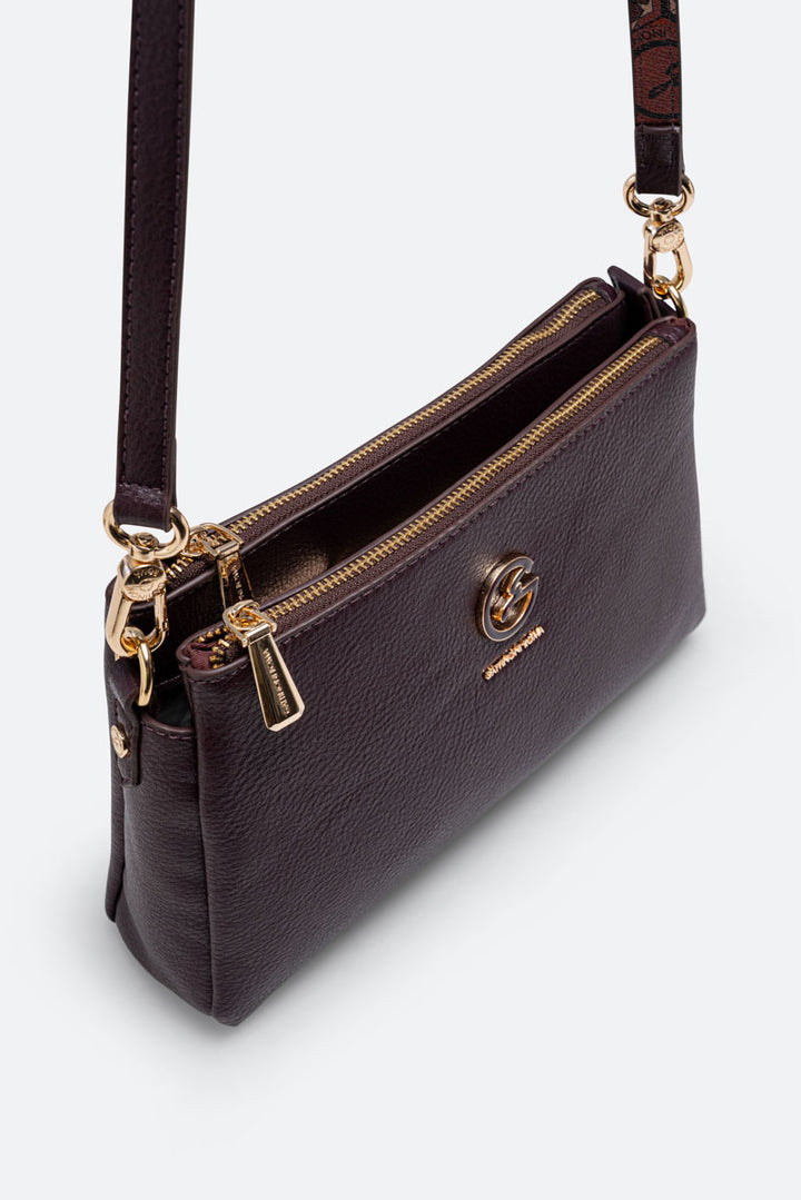 Borsa a tracolla media DENISE in pelle sintetica Burgundy