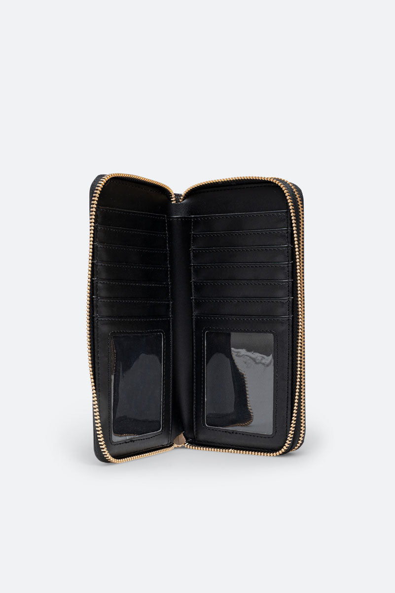 Portafoglio Denise doppia zip Nero