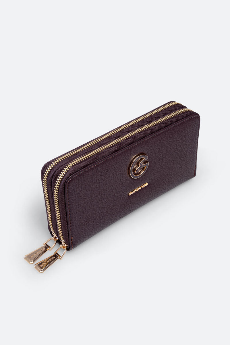 Portafoglio Denise doppia zip Nero