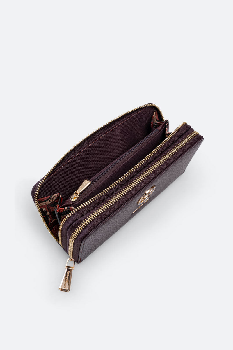 Portafoglio Denise doppia zip Nero