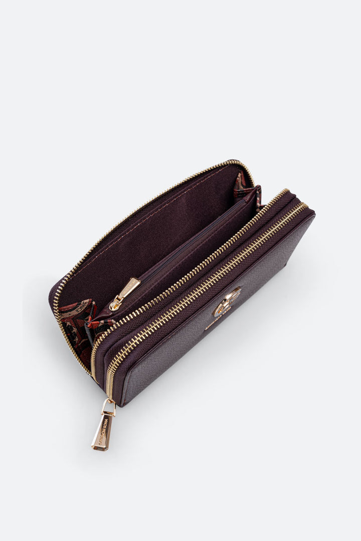 Portafoglio Denise doppia zip Nero