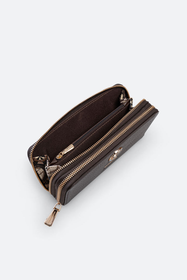 Portafoglio Denise doppia zip Nero