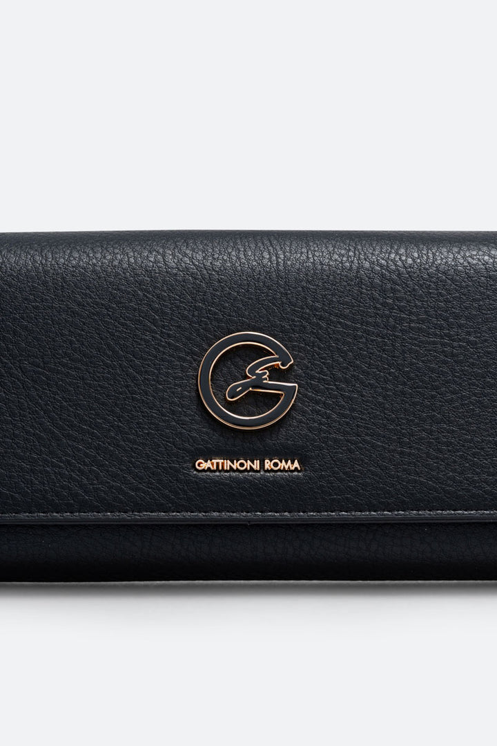 Portafoglio grande Denise in pelle sintetica Nero