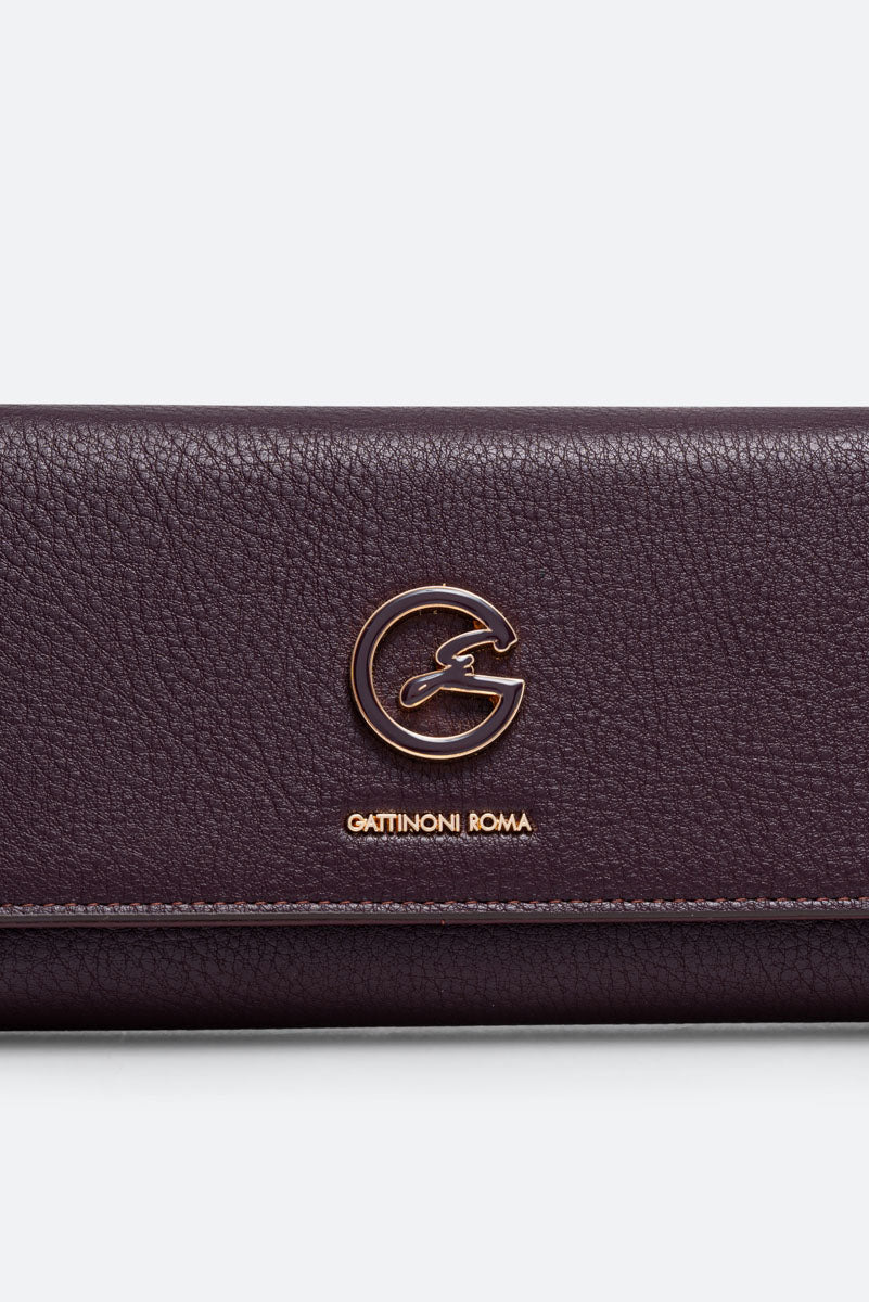 Portafoglio grande Denise in pelle sintetica Vinaccia