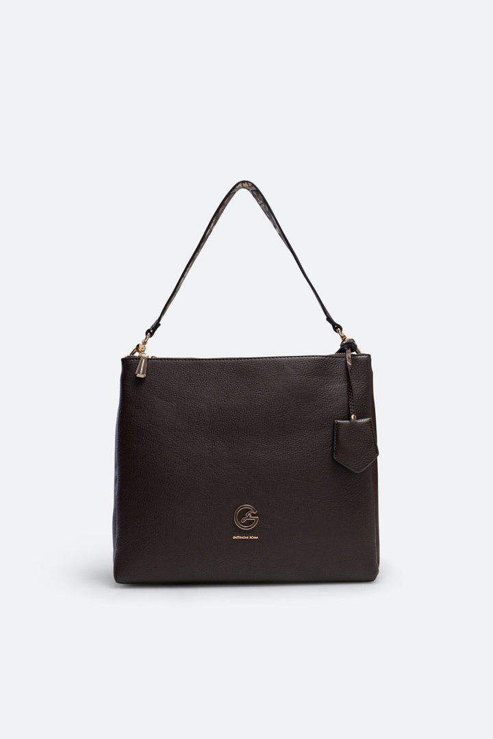 Hobo Grande Denise in pelle sintetica Cioccolata