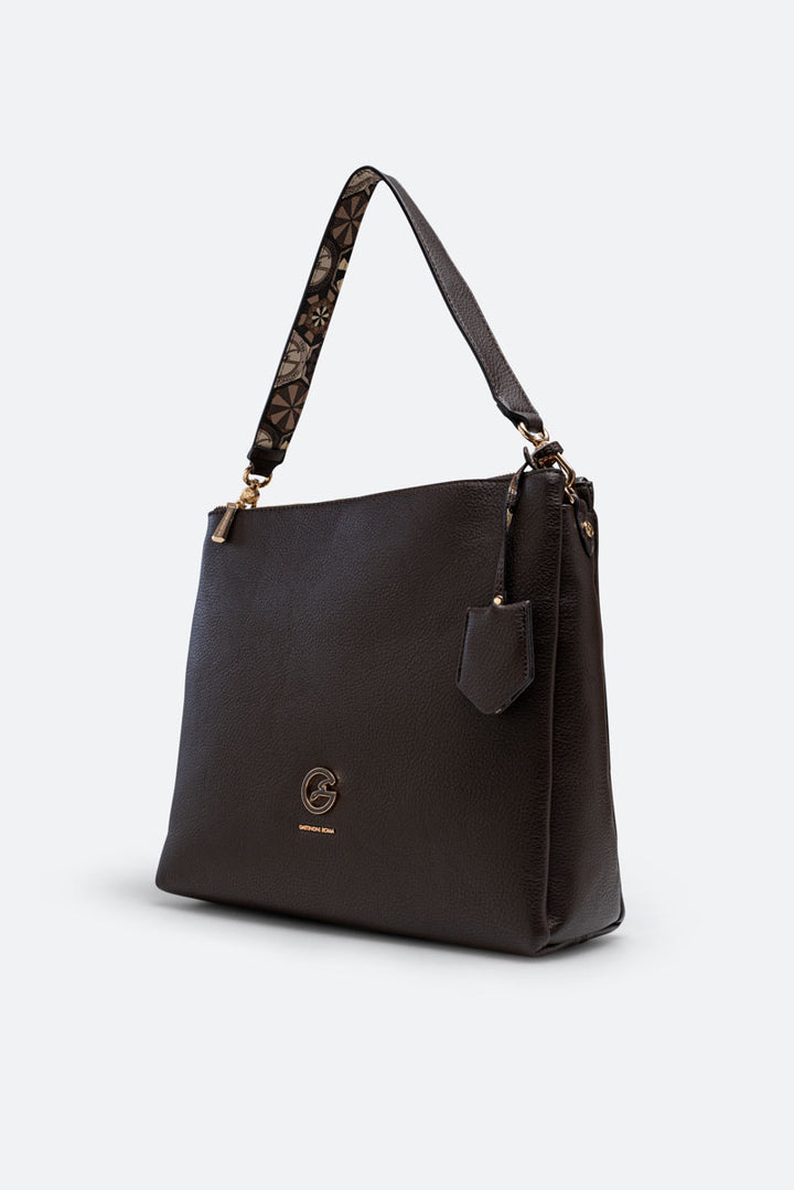 Hobo Grande Denise in pelle sintetica Cioccolata