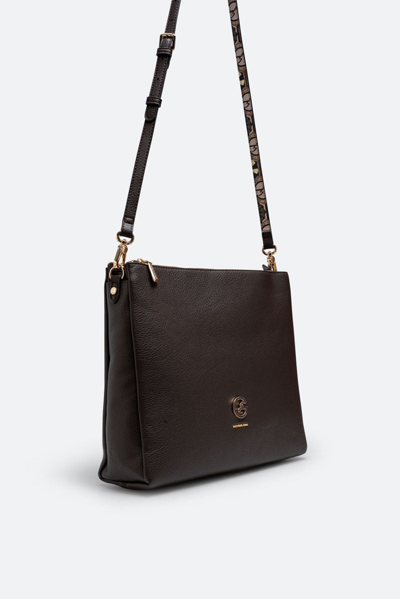 Hobo Grande Denise in pelle sintetica Cioccolata