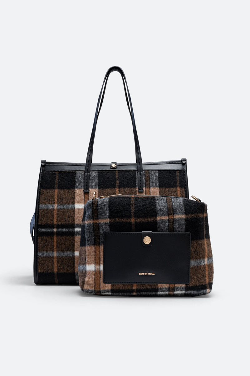 Tote Bag Fernanda Tartan Nero