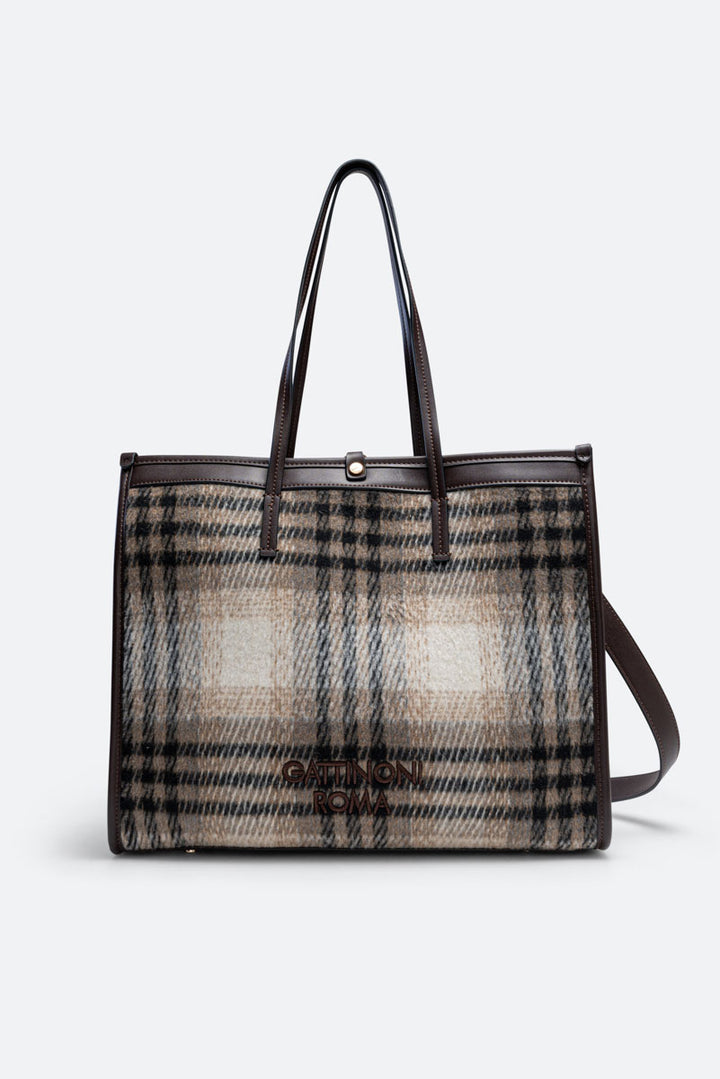 Tote Bag Fernanda Tartan Beige