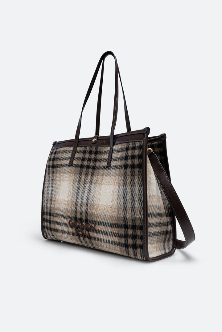 Tote Bag Fernanda Tartan Beige
