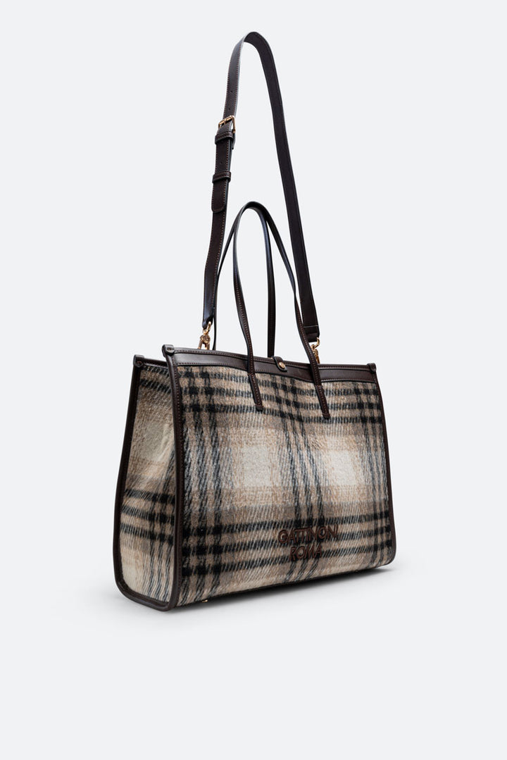 Tote Bag Fernanda Tartan Beige