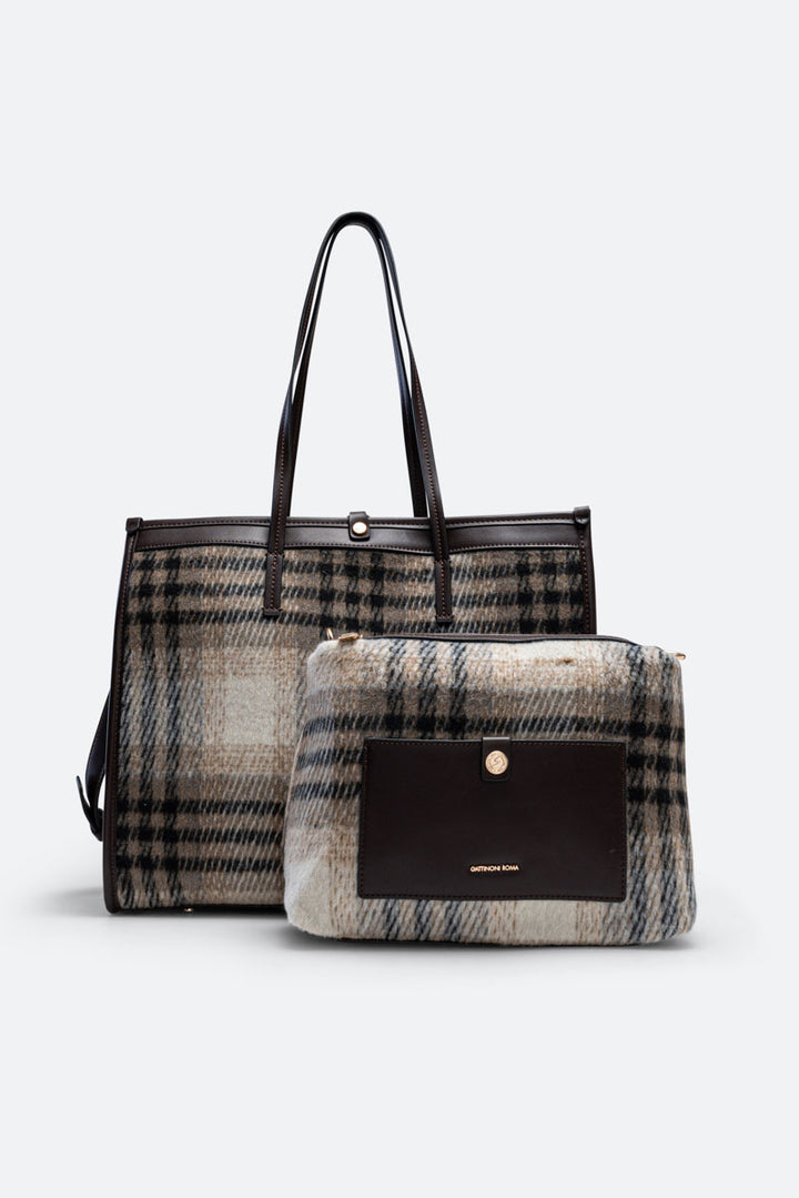 Tote Bag Fernanda Tartan Beige