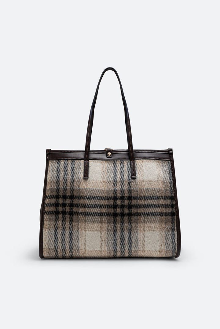 Tote Bag Fernanda Tartan Beige