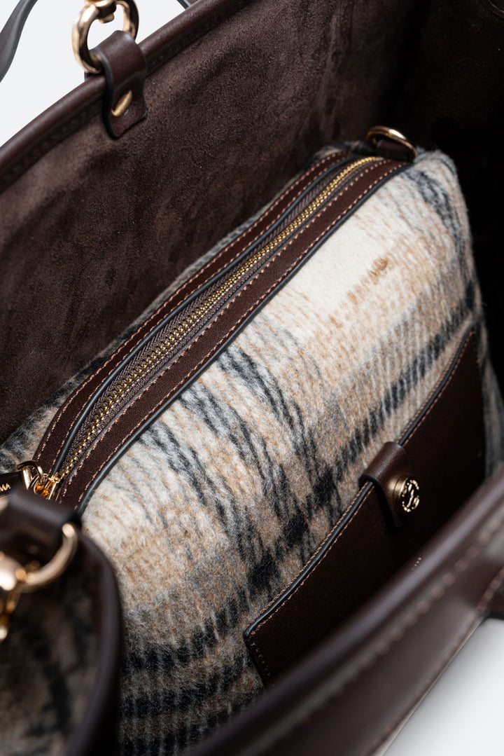 Tote Bag Fernanda Tartan Beige