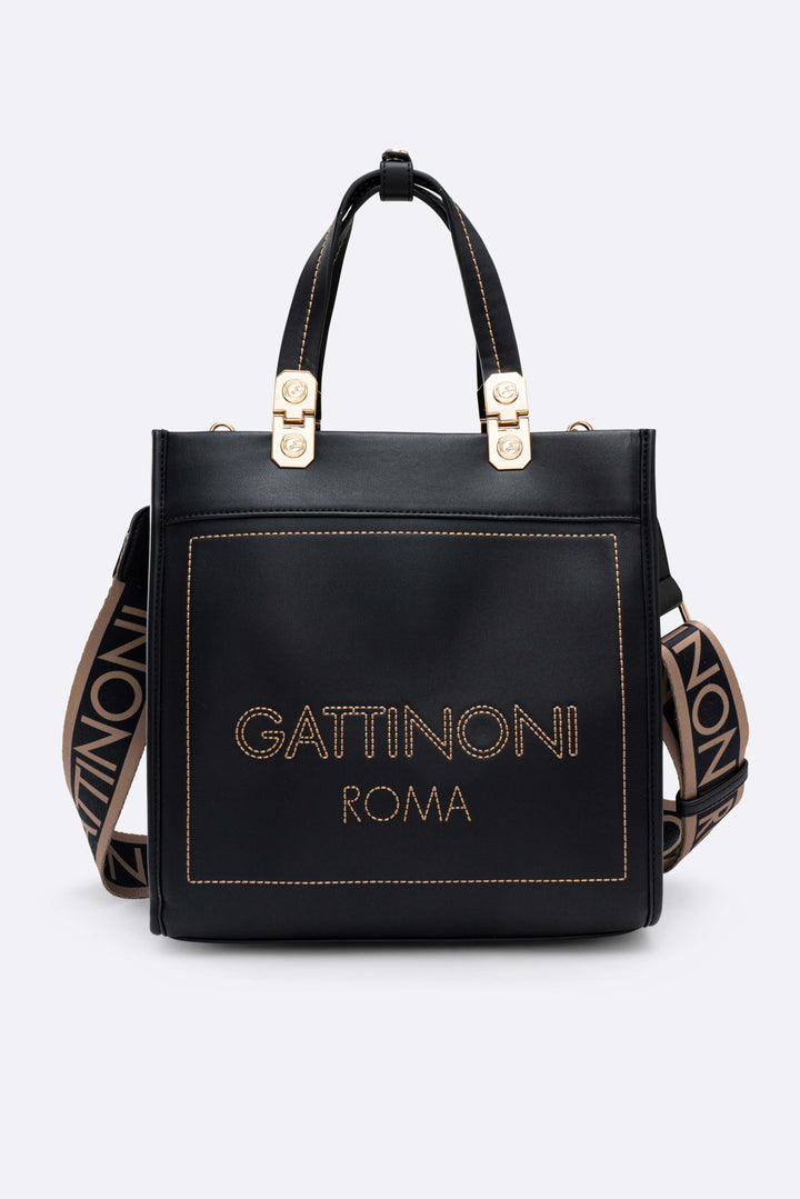 Amelia M.Doub.Handle PU Black_Gattinoni