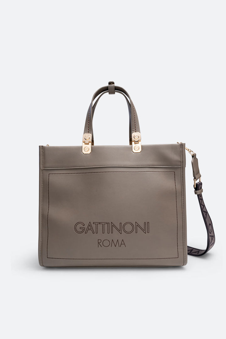 Shopping grande in pelle sintetica AMELIA Taupe