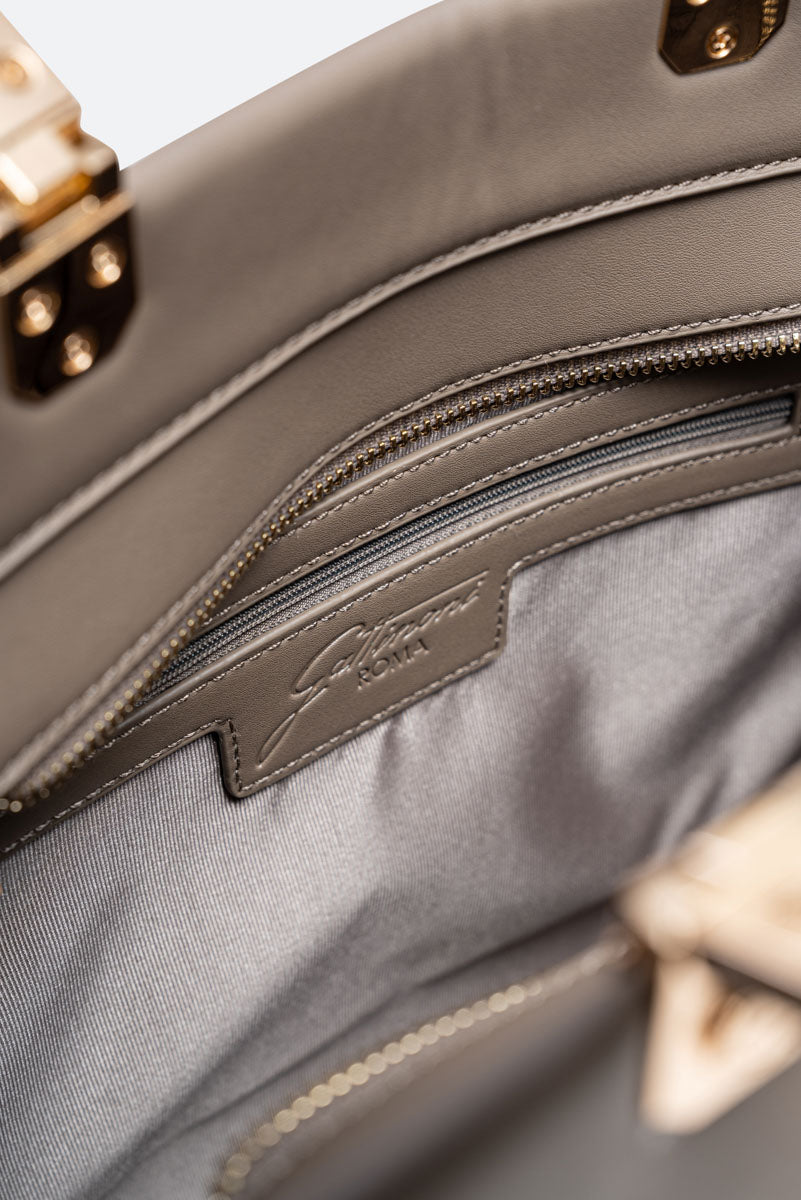 Shopping grande in pelle sintetica AMELIA Taupe