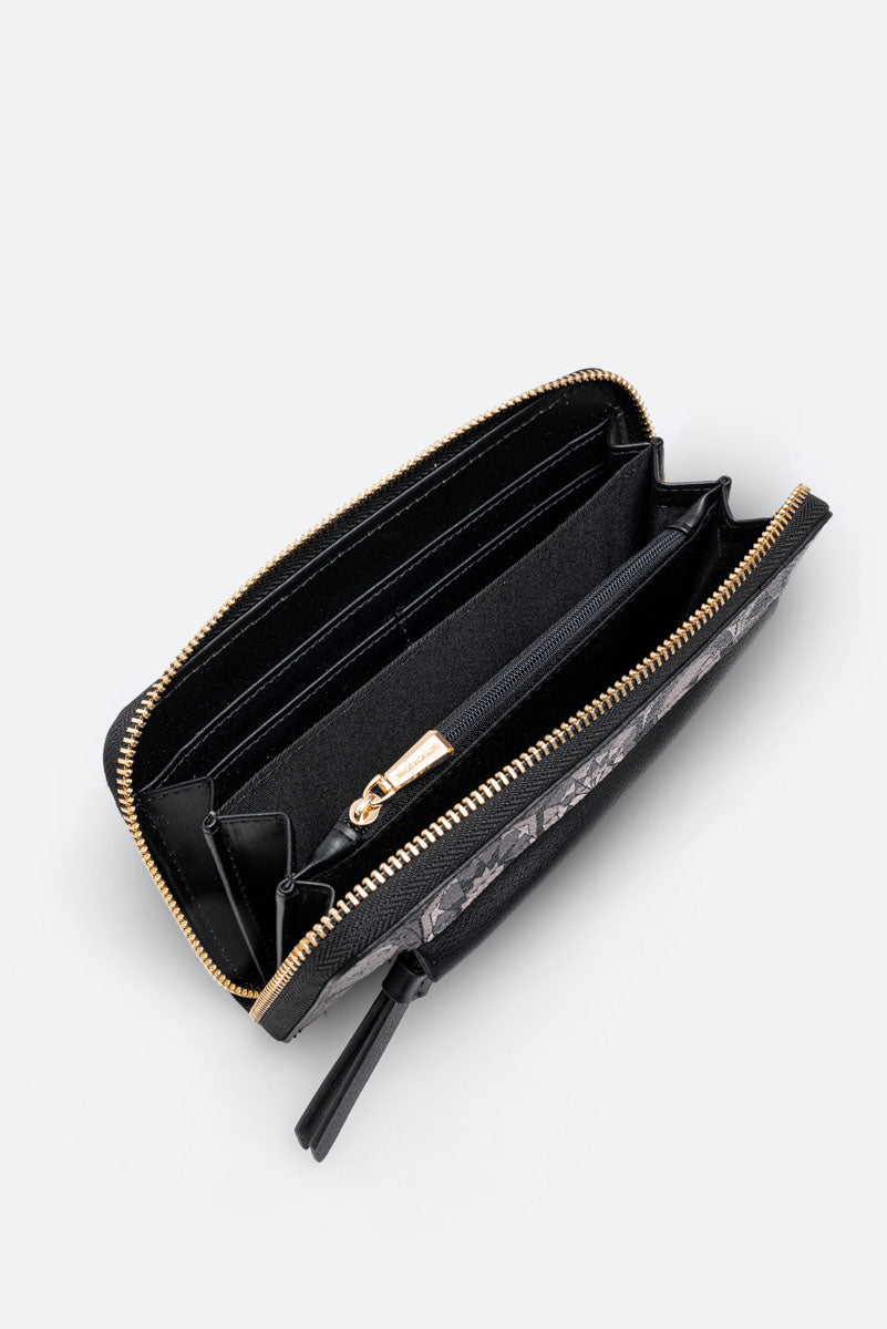 Portafoglio con zip Teodosia Smoke