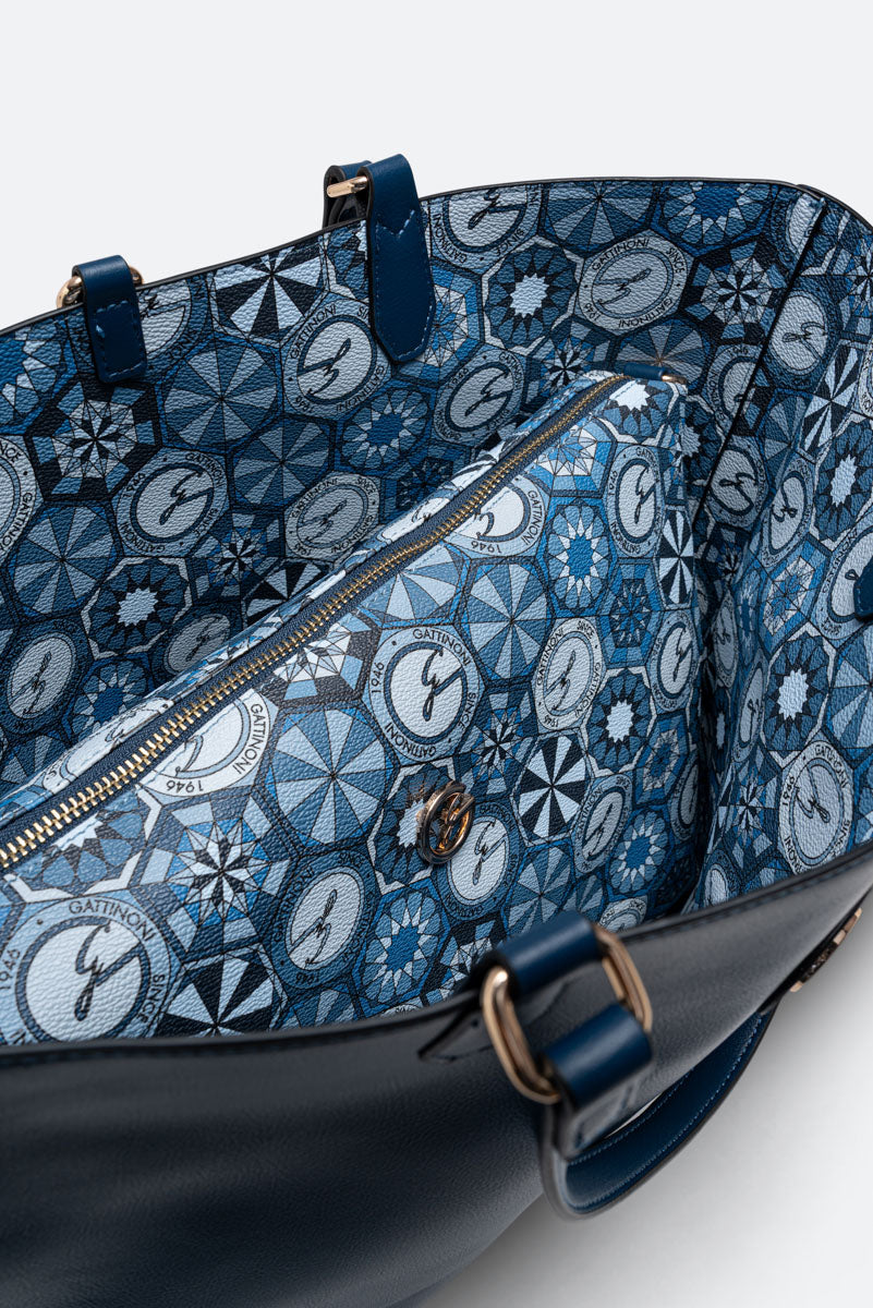 Teodosia Reversible Borsa A Spalla Franca Lapislazuli