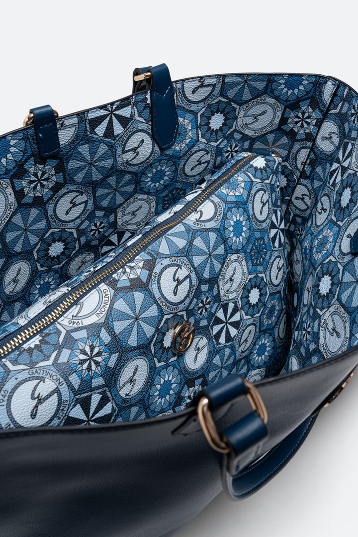 Teodosia Reversible Borsa A Spalla Franca Lapislazuli
