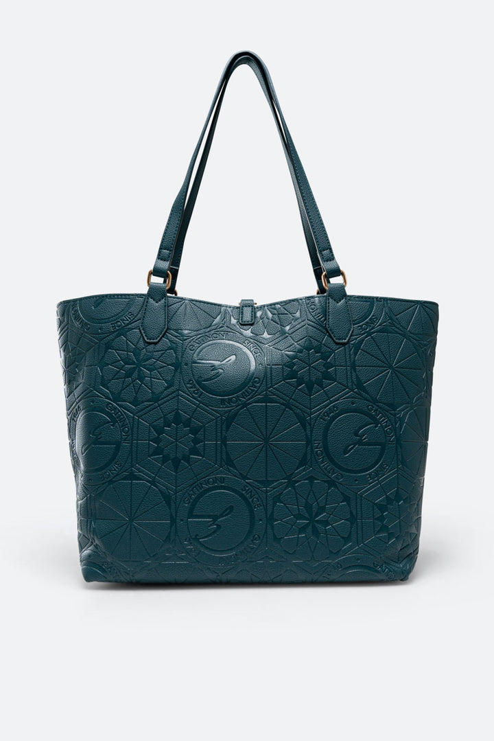 Teod.Revers.S Doub.Handle Embossed PU Dark Green