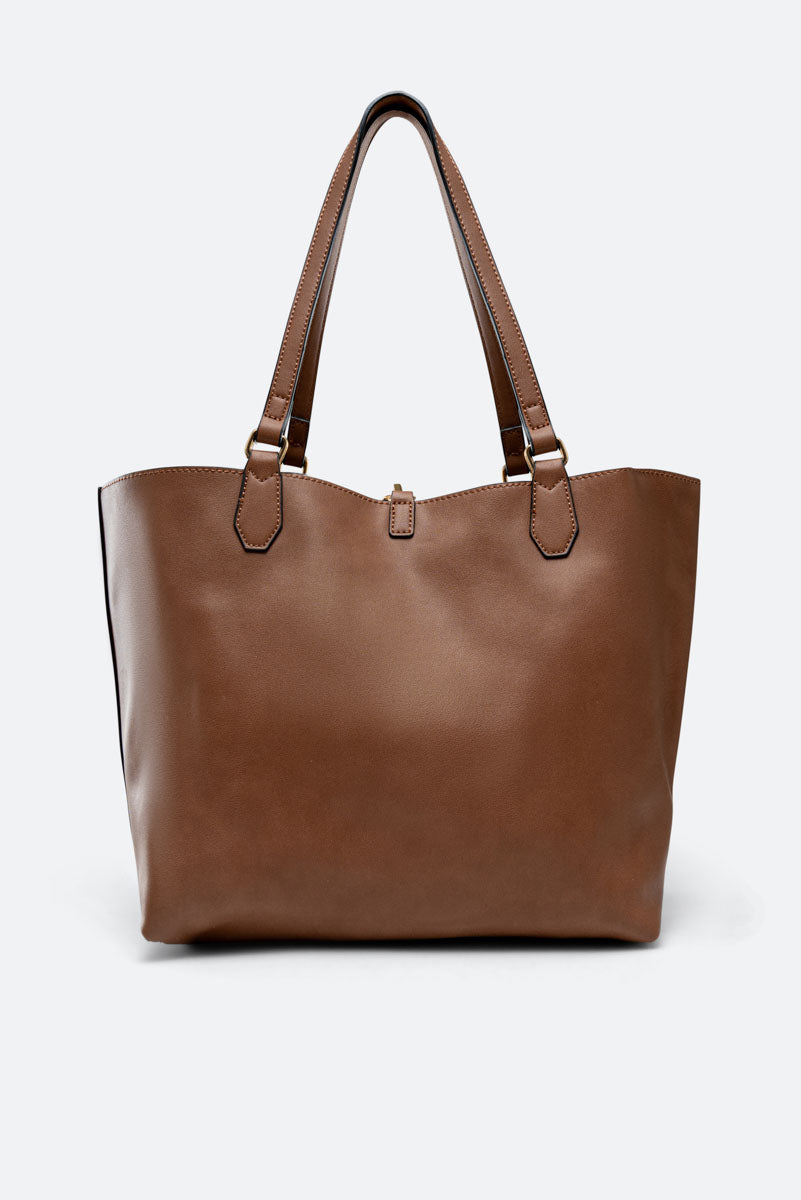 Shopping bag Teodosia reversible small marrone