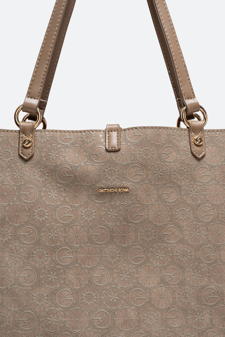 Tote bag reversibile piccola Teodosia Casual Tortora