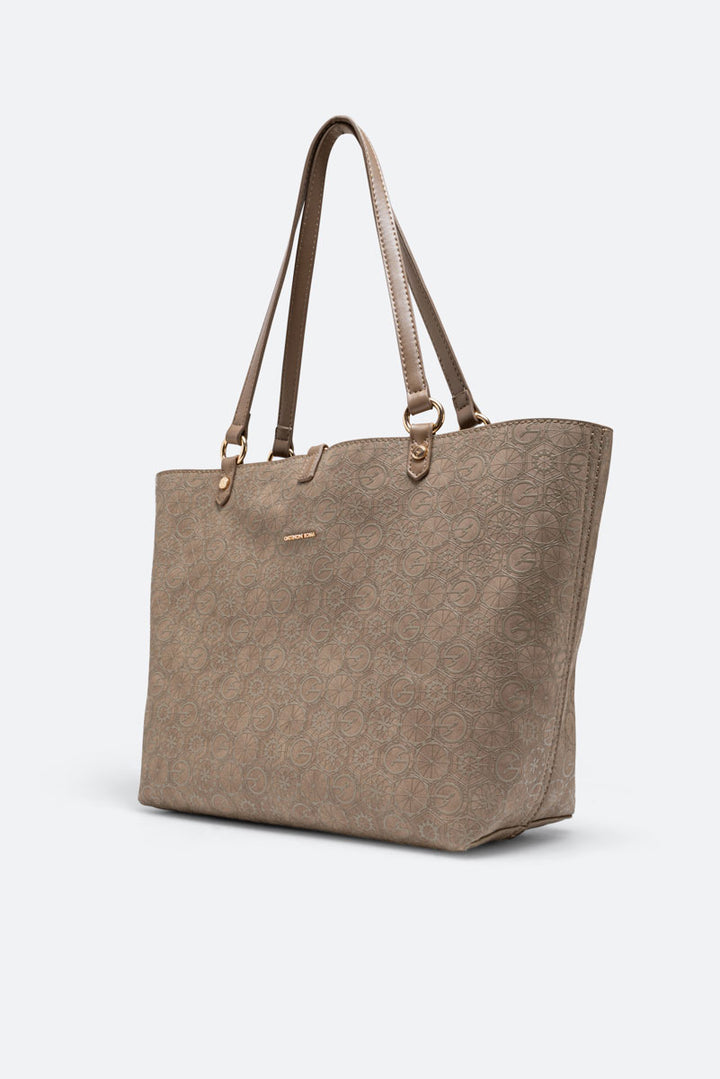 Tote bag reversibile piccola Teodosia Casual Tortora