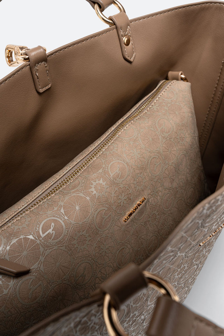 Tote bag reversibile piccola Teodosia Casual Tortora