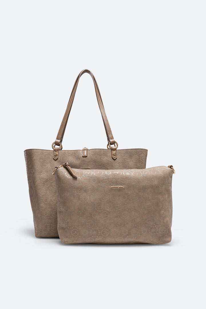 Tote bag reversibile piccola Teodosia Casual Tortora