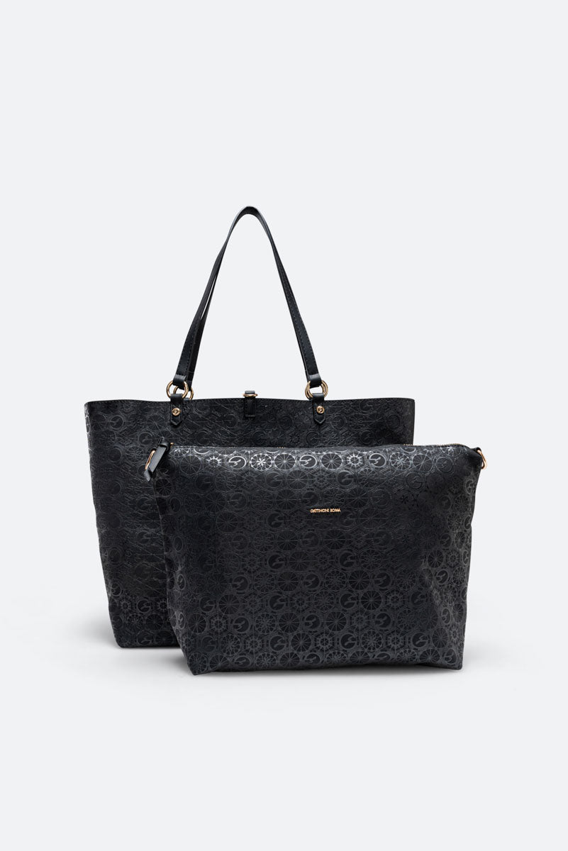 Tote bag reversibile Teodosia Casual Grande Nero