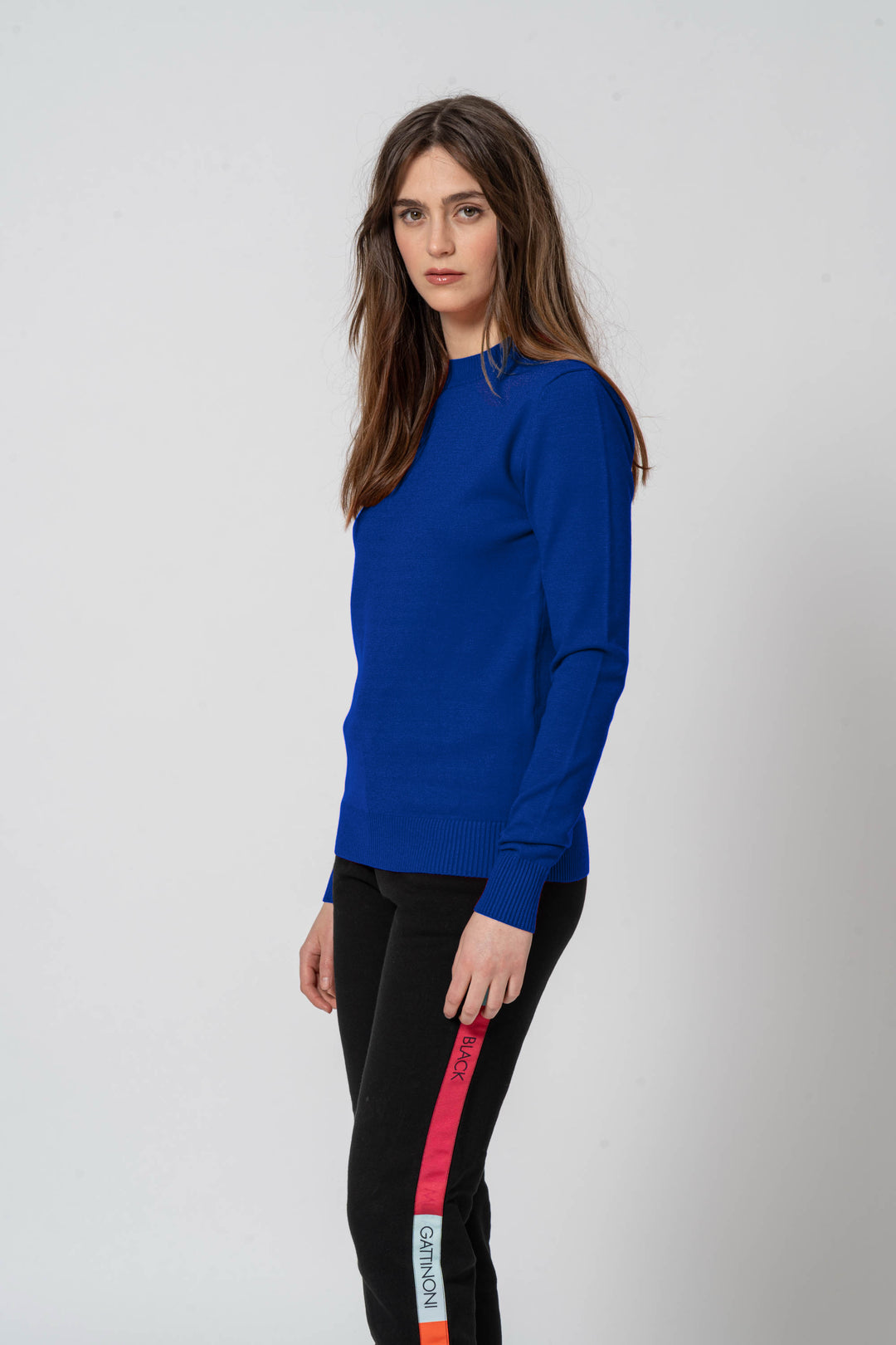 Maglia girocollo basic blu