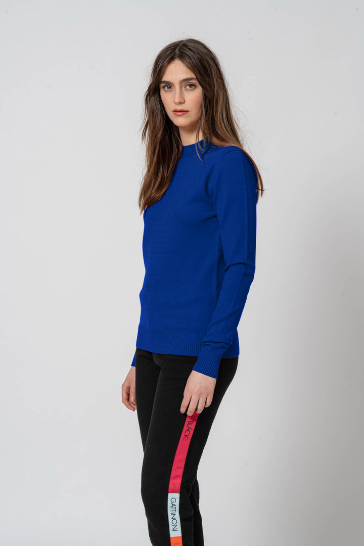 Maglia girocollo basic blu