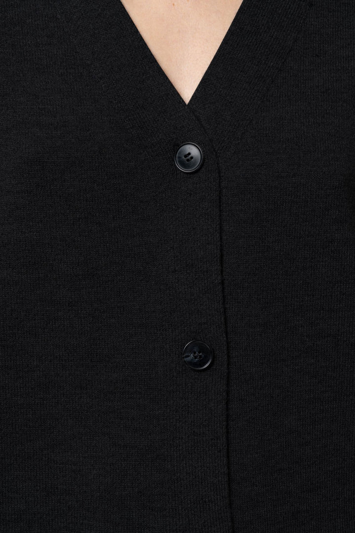 Cardigan scollo a v basic nero