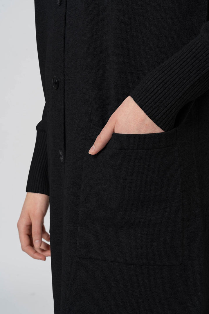 Cardigan scollo a v basic nero