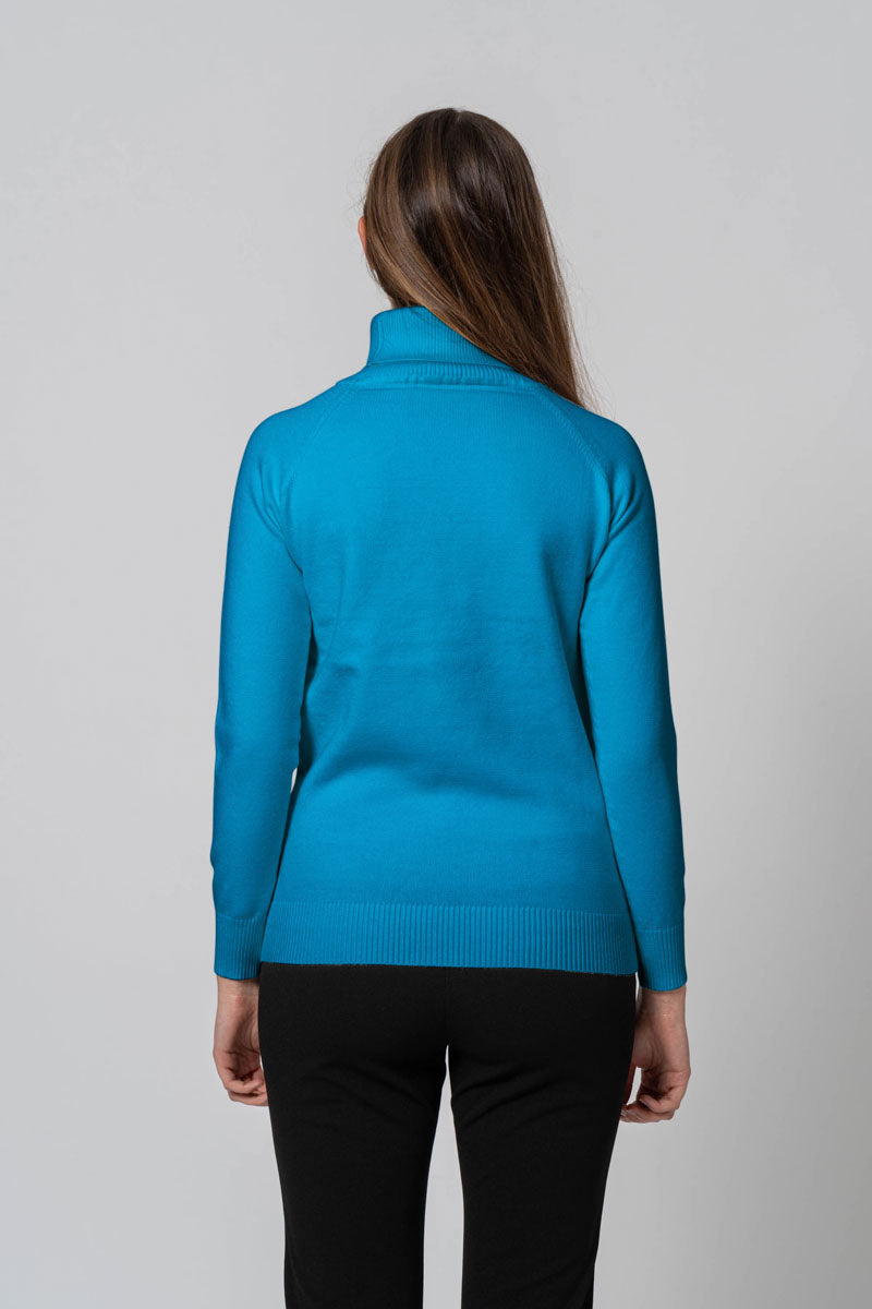 Maglia Basic collo alto azzurra